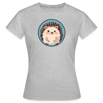 Igel Stachelschwein Stachel - Frauen T-Shirt - Grau meliert - Vorne - AI Model Female 172 dark (172cm)