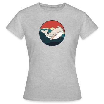 Meeresleben Unter Wasser Wal - Frauen T-Shirt - Grau meliert - Vorne - AI Model Female 172 dark (172cm)