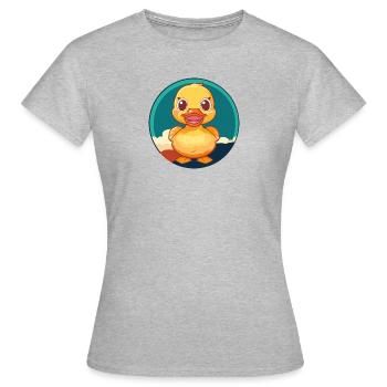 Quak Ente - Frauen T-Shirt - Grau meliert - Vorne - AI Model Female 172 dark (172cm)