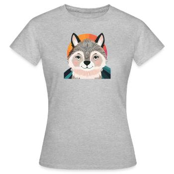 Wölfe Rudel Husky - Frauen T-Shirt - Grau meliert - Vorne - AI Model Female 172 dark (172cm)