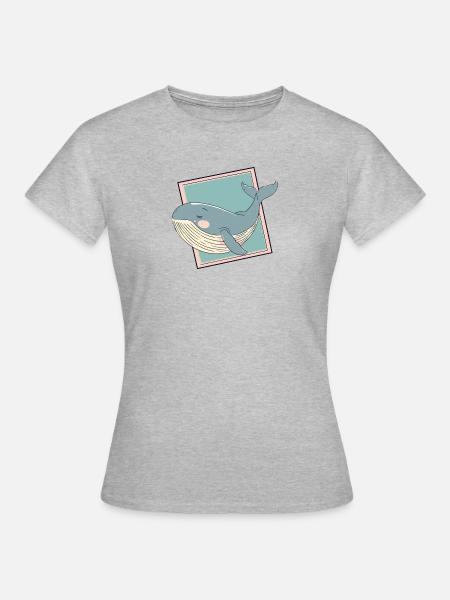 Wal Meerestiere Unter Wasser - Frauen T-Shirt - Grau meliert