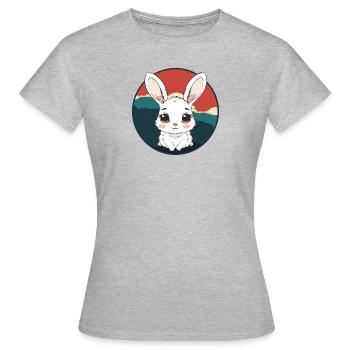 Dent de Lapin Hoppelhase Pâques - T-shirt Femme - gris chiné - Devant - AI Model Female 172 dark (172cm)