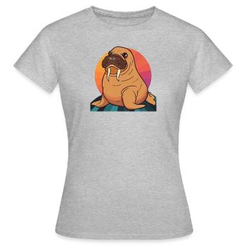 Morse, Alaska, Arctique - T-shirt Femme - gris chiné - Devant - AI Model Female 172 dark (172cm)