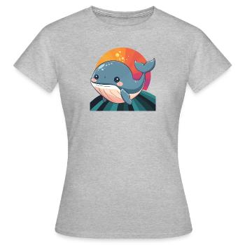 Nageoire sous-marine de baleine - T-shirt Femme - gris chiné - Devant - AI Model Female 172 dark (172cm)