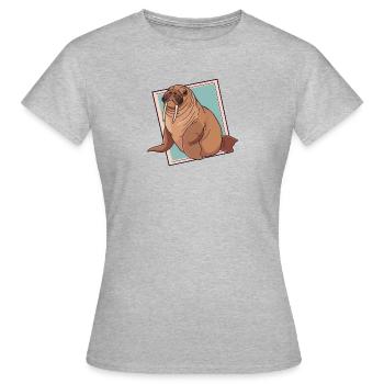 Walross Arktis Meeresbewohner - Frauen T-Shirt - Grau meliert - Vorne - AI Model Female 172 dark (172cm)
