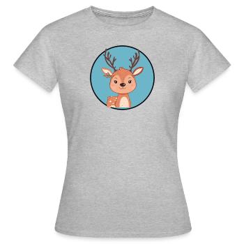 Deer Deer Antlers Deer Hunting - Women's T-Shirt - heather grey - Front - AI Model Female 172 dark (172cm)