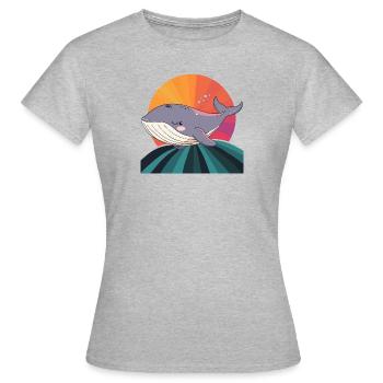Wal Unter Wasser Meeresleben - Frauen T-Shirt - Grau meliert - Vorne - AI Model Female 172 dark (172cm)