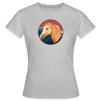 Pferde Ross Reiter - Frauen T-Shirt - Grau meliert - Vorne - AI Model Female 172 dark (172cm)