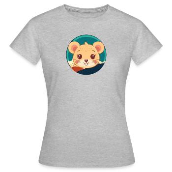 Mäuschen Mäuse Ratte - Frauen T-Shirt - Grau meliert - Vorne - AI Model Female 172 dark (172cm)