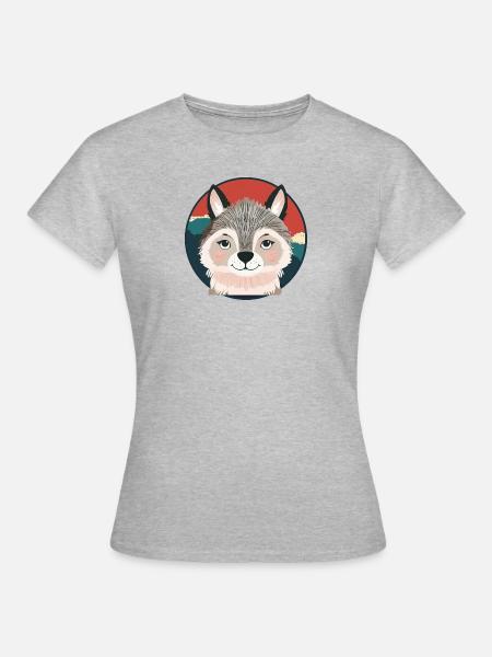 Wolf Wolfpack - Frauen T-Shirt - Grau meliert