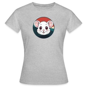 Mäuse Mäuschen Ratte - Frauen T-Shirt - Grau meliert - Vorne - AI Model Female 172 dark (172cm)