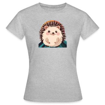 Igel Stachel Herbst - Frauen T-Shirt - Grau meliert - Vorne - AI Model Female 172 dark (172cm)
