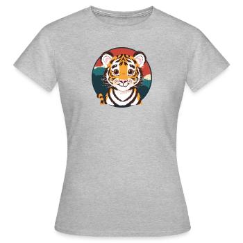 Tiger Wild Cat Lynx - Women's T-Shirt - heather grey - Front - AI Model Female 172 dark (172cm)