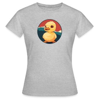 Caneton Coin, Bec - T-shirt Femme - gris chiné - Devant - AI Model Female 172 dark (172cm)