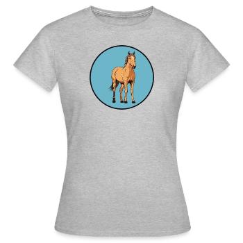 Pferde Pferdemist Reiter - Frauen T-Shirt - Grau meliert - Vorne - AI Model Female 172 dark (172cm)