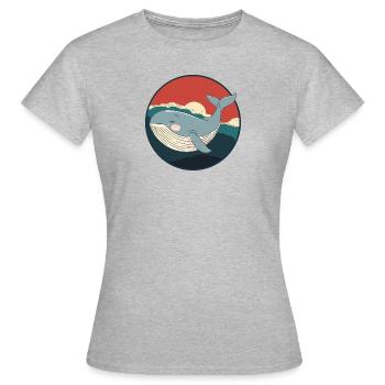Vie marine Animaux marins Baleine - T-shirt Femme - gris chiné - Devant - AI Model Female 172 dark (172cm)