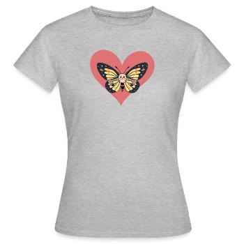 Schmetterling Wald Tierliebhaber - Frauen T-Shirt - Grau meliert - Vorne - AI Model Female 172 dark (172cm)