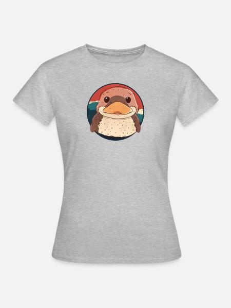 Entchen Vogel - Frauen T-Shirt - Grau meliert