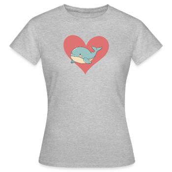 Vie marine Animaux marins Baleines - T-shirt Femme - gris chiné - Devant - AI Model Female 172 dark (172cm)