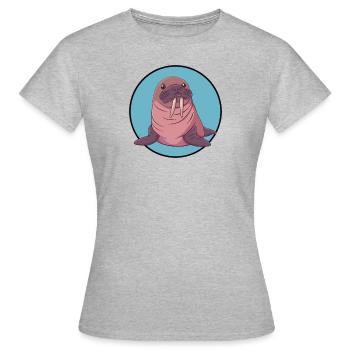 Walross Meeresbewohner Alaska - Frauen T-Shirt - Grau meliert - Vorne - AI Model Female 172 dark (172cm)