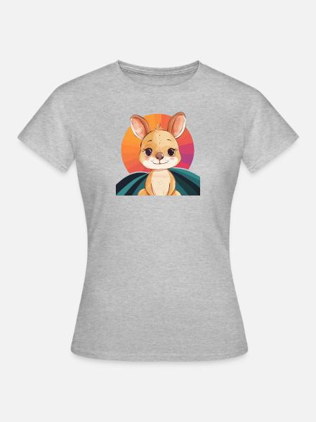 Kaenguru Beuteltier Aussie - Frauen T-Shirt - Grau meliert
