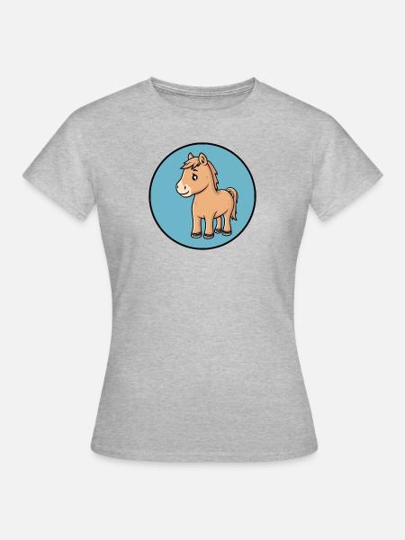 Pferd Hufe Pferde - Frauen T-Shirt - Grau meliert