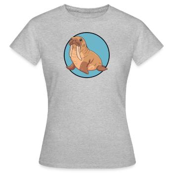 Walross Meeresbewohner Arktis - Frauen T-Shirt - Grau meliert - Vorne - AI Model Female 172 dark (172cm)