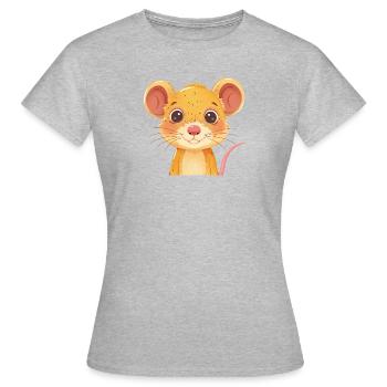 Mäuse Mäuschen Nagetier - Frauen T-Shirt - Grau meliert - Vorne - AI Model Female 172 dark (172cm)