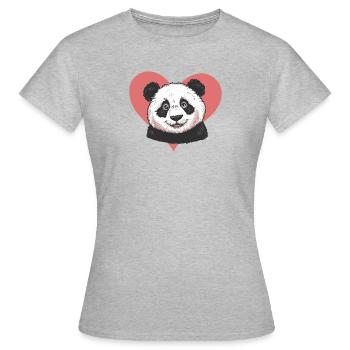 Panda Grizzly - Frauen T-Shirt - Grau meliert - Vorne - AI Model Female 172 dark (172cm)