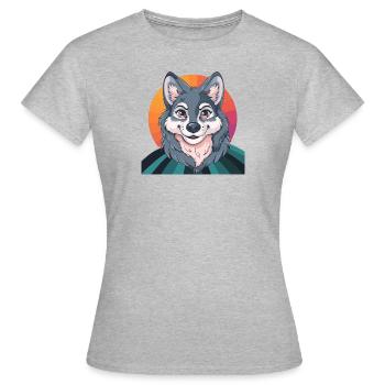 Wölfe Rudel Wolfpack - Frauen T-Shirt - Grau meliert - Vorne - AI Model Female 172 dark (172cm)