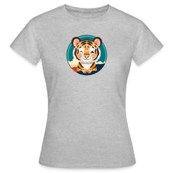 Tiger Wild Cat - Women's T-Shirt - heather grey - Front - AI Model Female 172 dark (172cm)