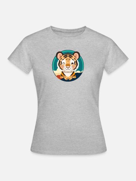 Tiger Wild Cat - Frauen T-Shirt - Grau meliert