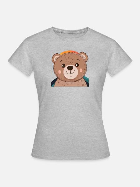 Baer Grizzly Baeren - Frauen T-Shirt - Grau meliert