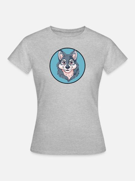 Wölfe Vollmond - Frauen T-Shirt - Grau meliert