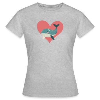 Animaux marins Baleine Vie marine - T-shirt Femme - gris chiné - Devant - AI Model Female 172 dark (172cm)