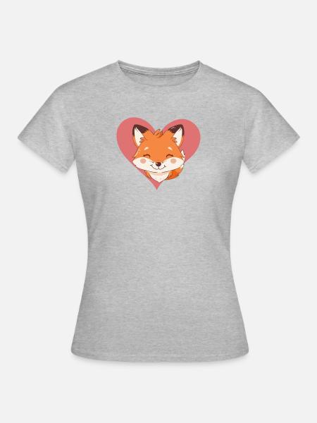 Fuchs Wald Fox - Frauen T-Shirt - Grau meliert