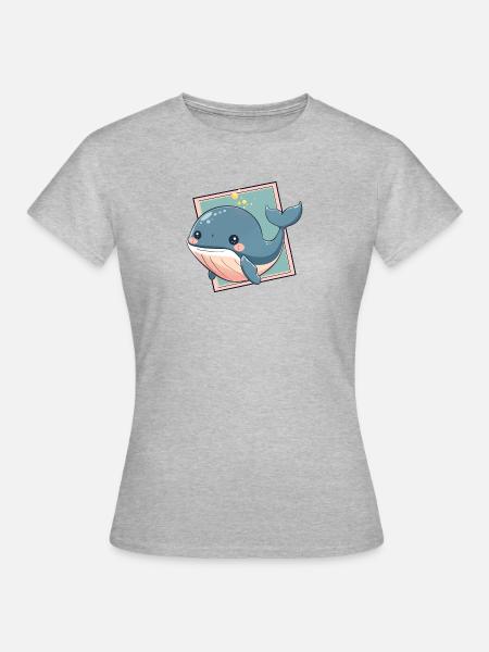 Meeresleben Wale - Frauen T-Shirt - Grau meliert
