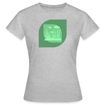 Aquarium Wasser Meeresleben - Frauen T-Shirt - Grau meliert - Vorne - AI Model Female 172 dark (172cm)