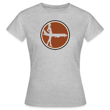 Hôtesse de l’air Agent de bord Trafic aérien Hôtesse de l’air - T-shirt Femme - gris chiné - Devant - AI Model Female 172 dark (172cm)