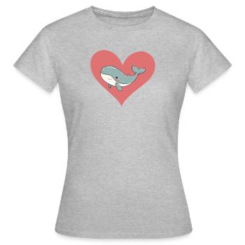 Meeresleben Wale Unter Wasser - Frauen T-Shirt - Grau meliert - Vorne - AI Model Female 172 dark (172cm)