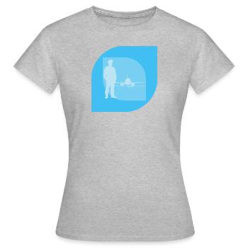 Fotografie Objektiv Fotografieren - Frauen T-Shirt - Grau meliert - Vorne - AI Model Female 172 dark (172cm)