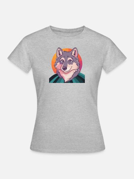 Wölfe Wolfpack - Frauen T-Shirt - Grau meliert