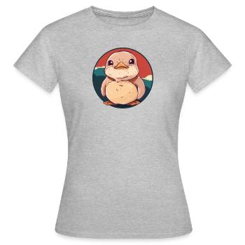 Entchen Ente - Frauen T-Shirt - Grau meliert - Vorne - AI Model Female 172 dark (172cm)