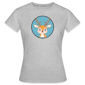 Chevreuil fauve Chevreuil - T-shirt Femme - gris chiné - Devant - AI Model Female 172 dark (172cm)