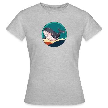 Animaux marins Baleine Fin - T-shirt Femme - gris chiné - Devant - AI Model Female 172 dark (172cm)