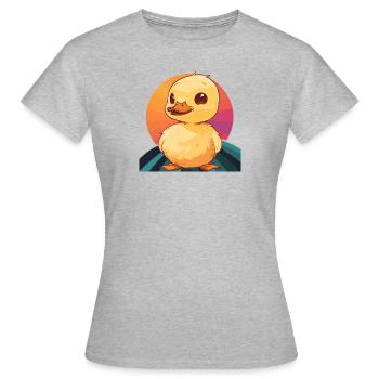 Schnabel Entchen Quak - Frauen T-Shirt - Grau meliert - Vorne - AI Model Female 172 dark (172cm)