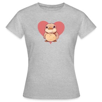 Quak Entchen Ente - Frauen T-Shirt - Grau meliert - Vorne - AI Model Female 172 dark (172cm)