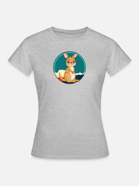 Kaenguru Kangaroo Outback - Frauen T-Shirt - Grau meliert