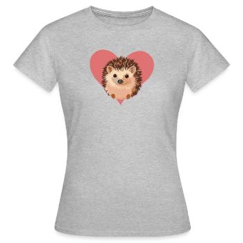 Igel Spitz Dornig - Frauen T-Shirt - Grau meliert - Vorne - AI Model Female 172 dark (172cm)