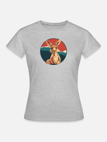 Kangaroo Sydney Beuteltier - Frauen T-Shirt - Grau meliert